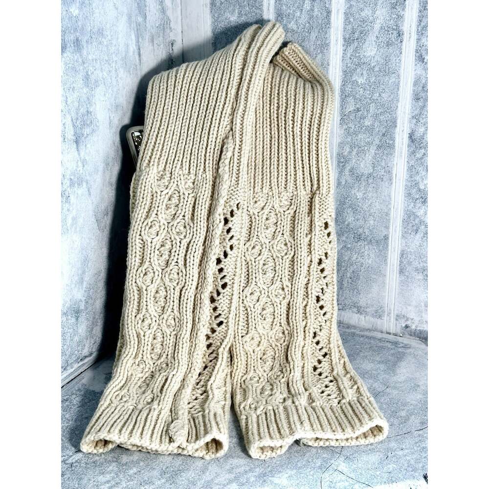 Beige Crochet Leg Warmers Heavy Knit - Picture 2 of 8